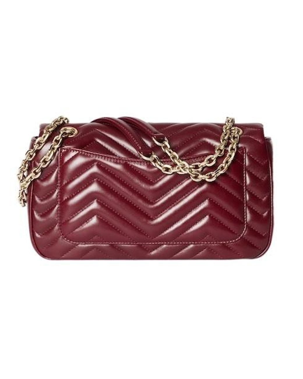 Gucci Red Gg Marmont Medium Shoulder Bag