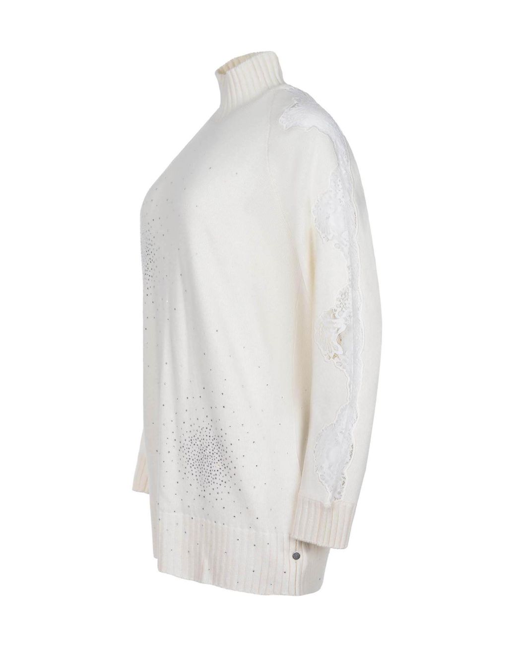 GIUSEPPE DI MORABITO White Rhinestone Lace Dress