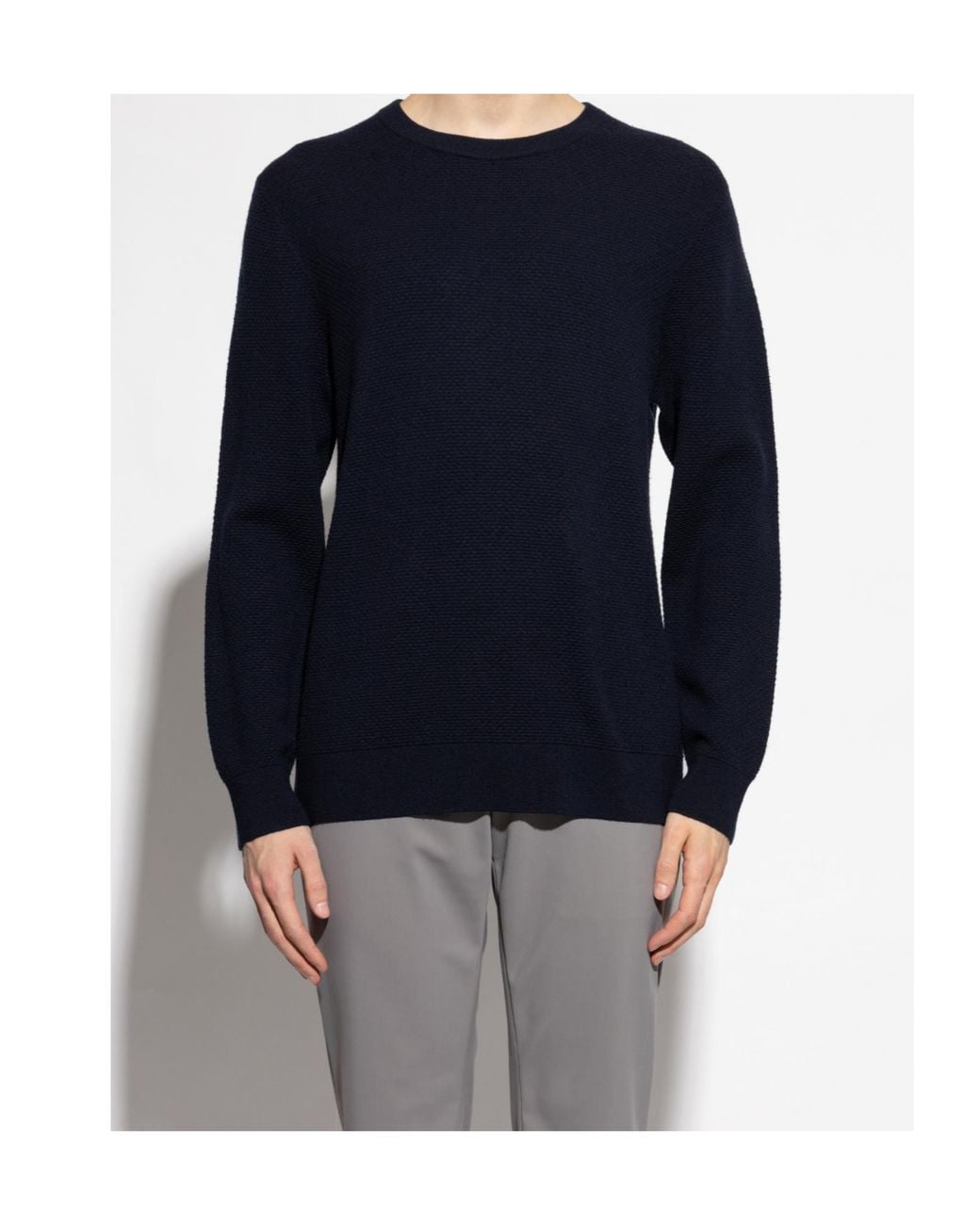 Theory Blue Maden Crewneck Jumper for men