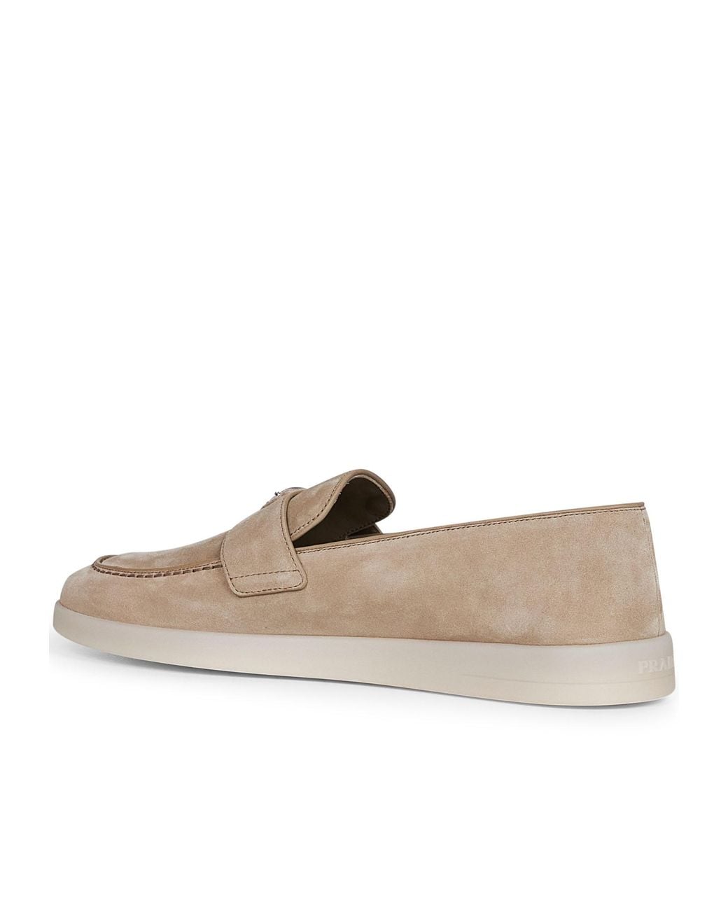 Prada Multicolor Logo Plaque Almond Toe Loafers for men