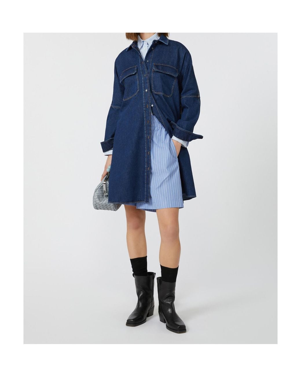 Weekend by Maxmara Blue Denim Shirt Dress