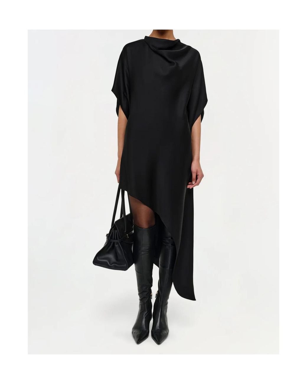 Jonathan Simkhai Black Mini Shawl-Collar Dress