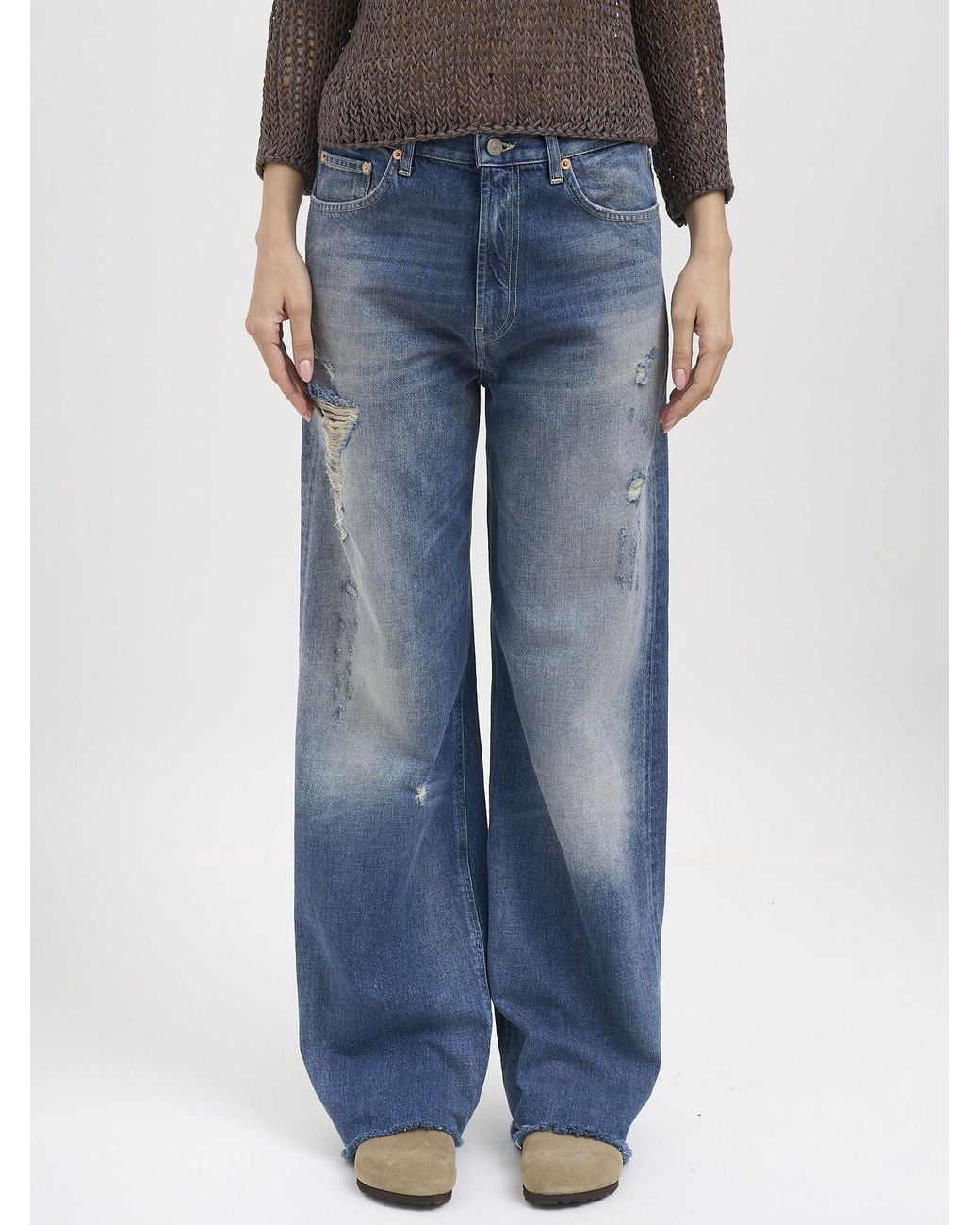 Dondup Blue Distressed Ripped Jeans