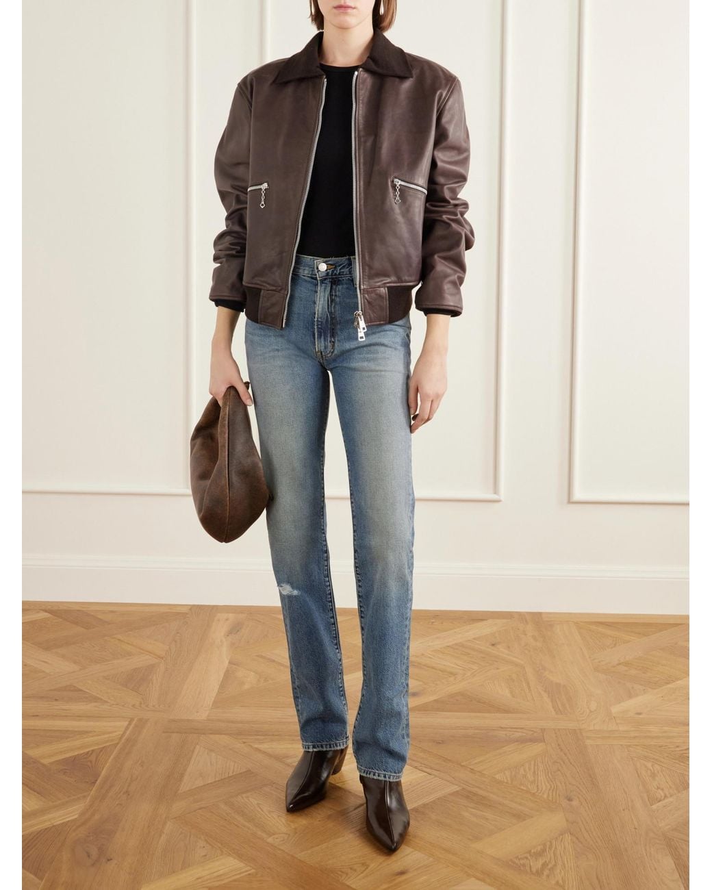ÉTERNE Blue Chloe Straight High-Rise Jeans