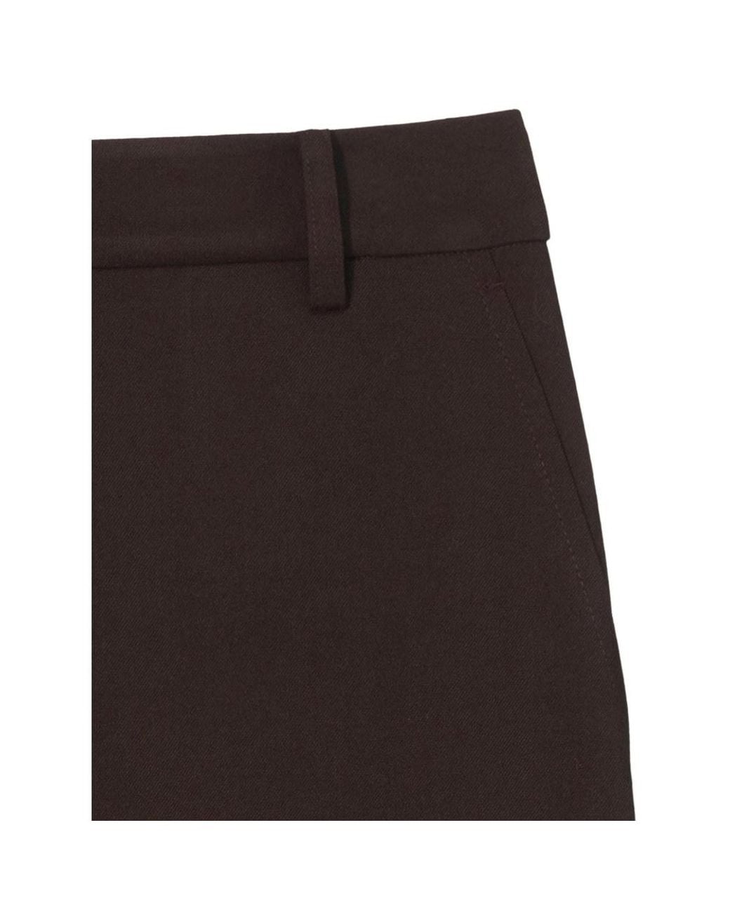 DUNST Brown Pinstripe Column Midi Skirt