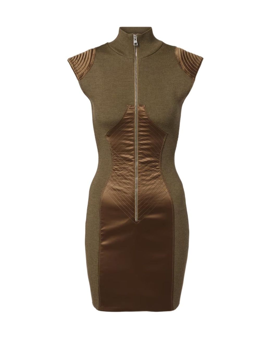 Jean Paul Gaultier Green Wool-Blend Minidress