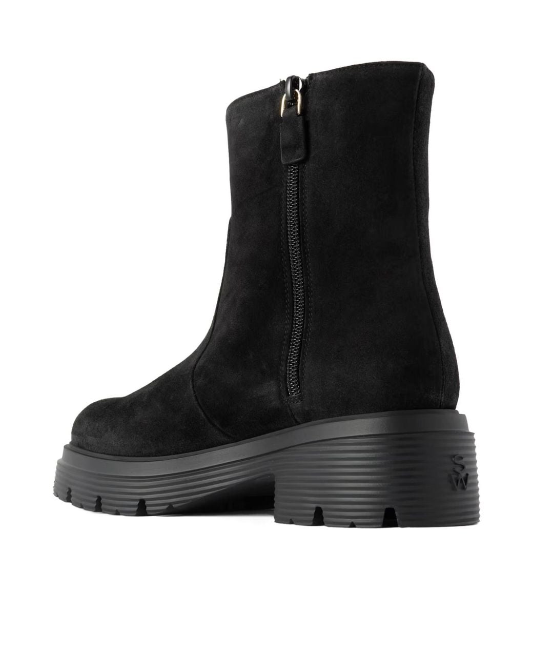 Stuart Weitzman Black Solid Color Suede Ankle Boots