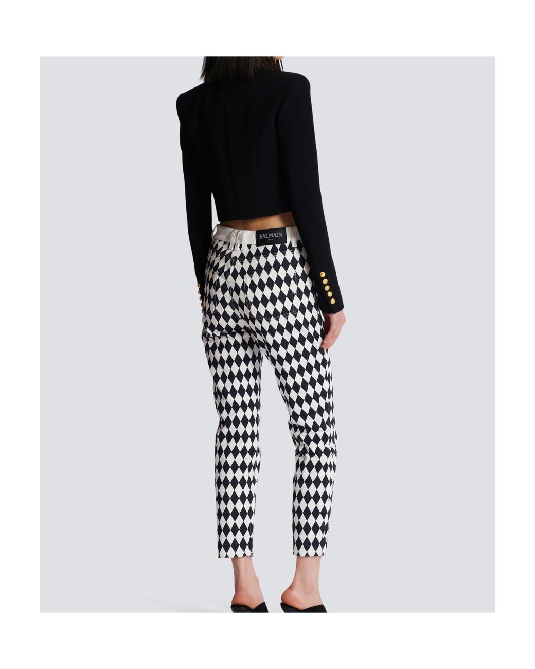 Balmain Black Cropped Spencer Jacket