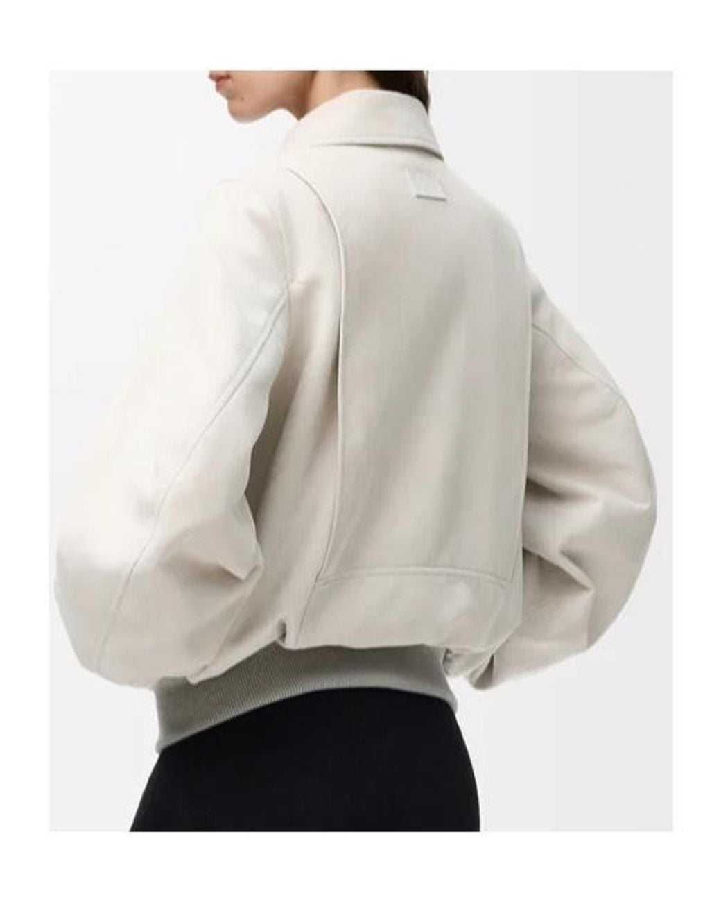 Loewe White Leather-Blend Bomber Jacket
