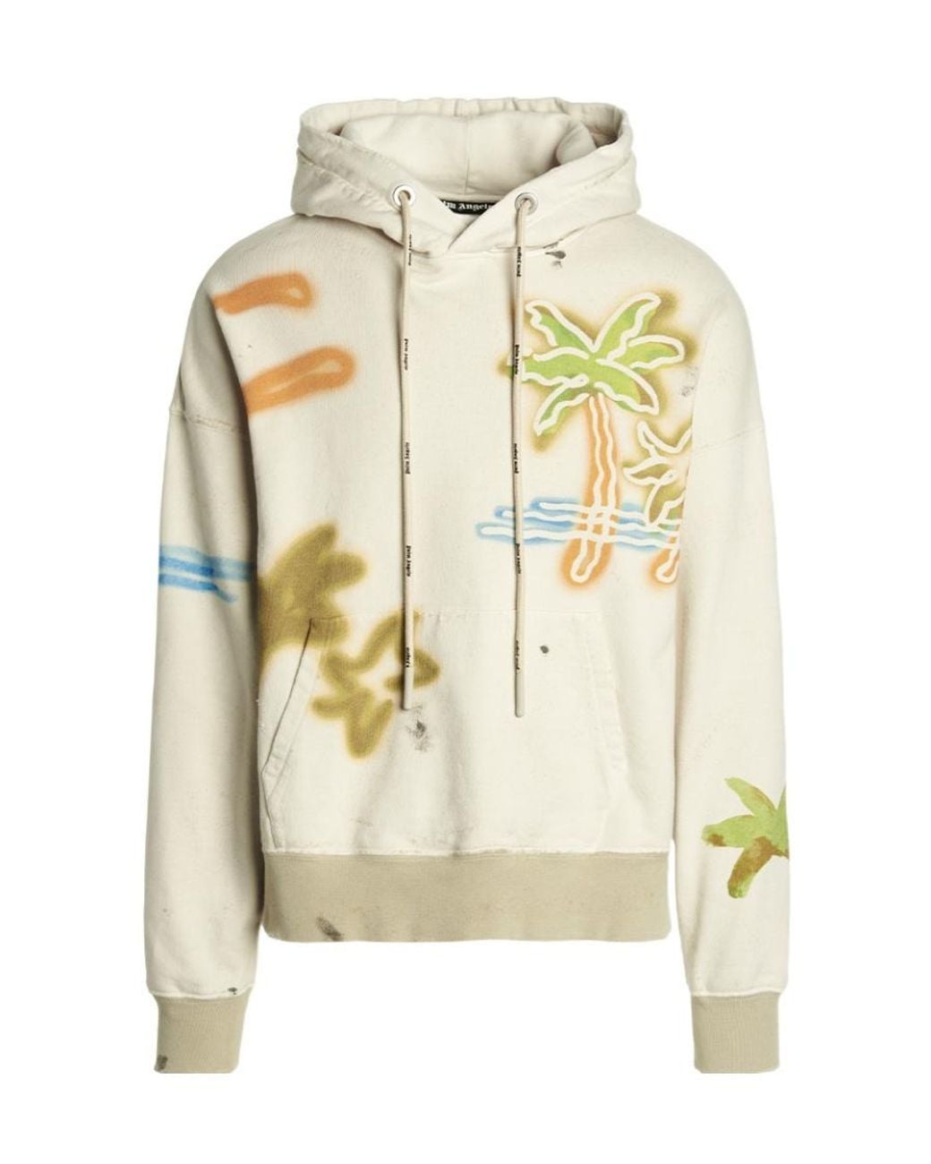 Palm Angels Metallic Graffiti-Printed Hoodie for men