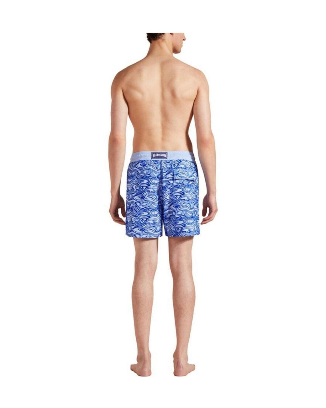 Vilebrequin Blue Fish Pattern Quick-Dry Swim Trunks for men