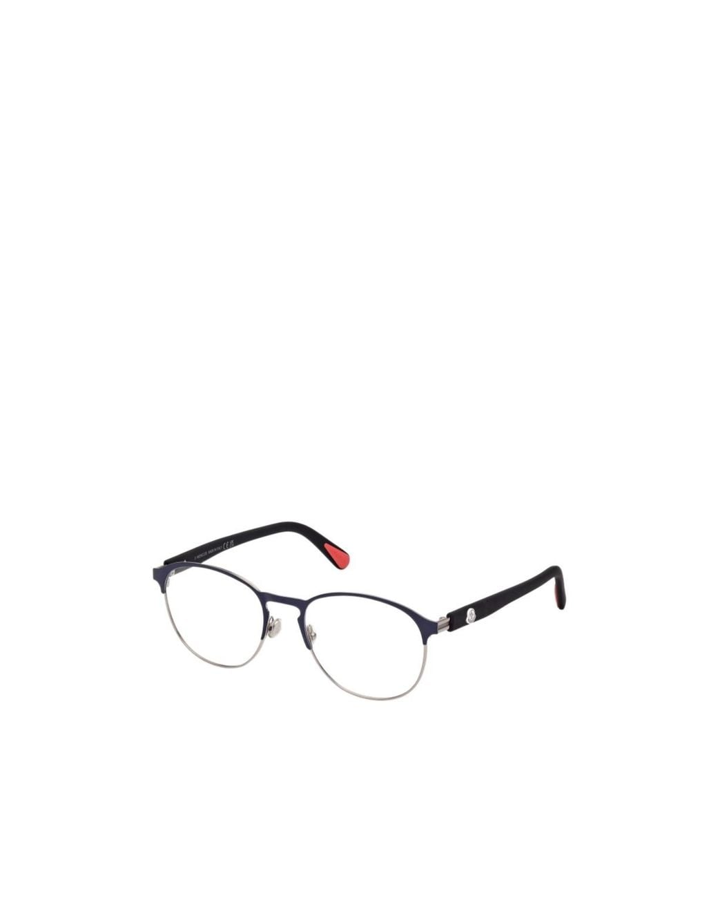 Moncler Metallic Eyewear Oval Frame Glasses for men