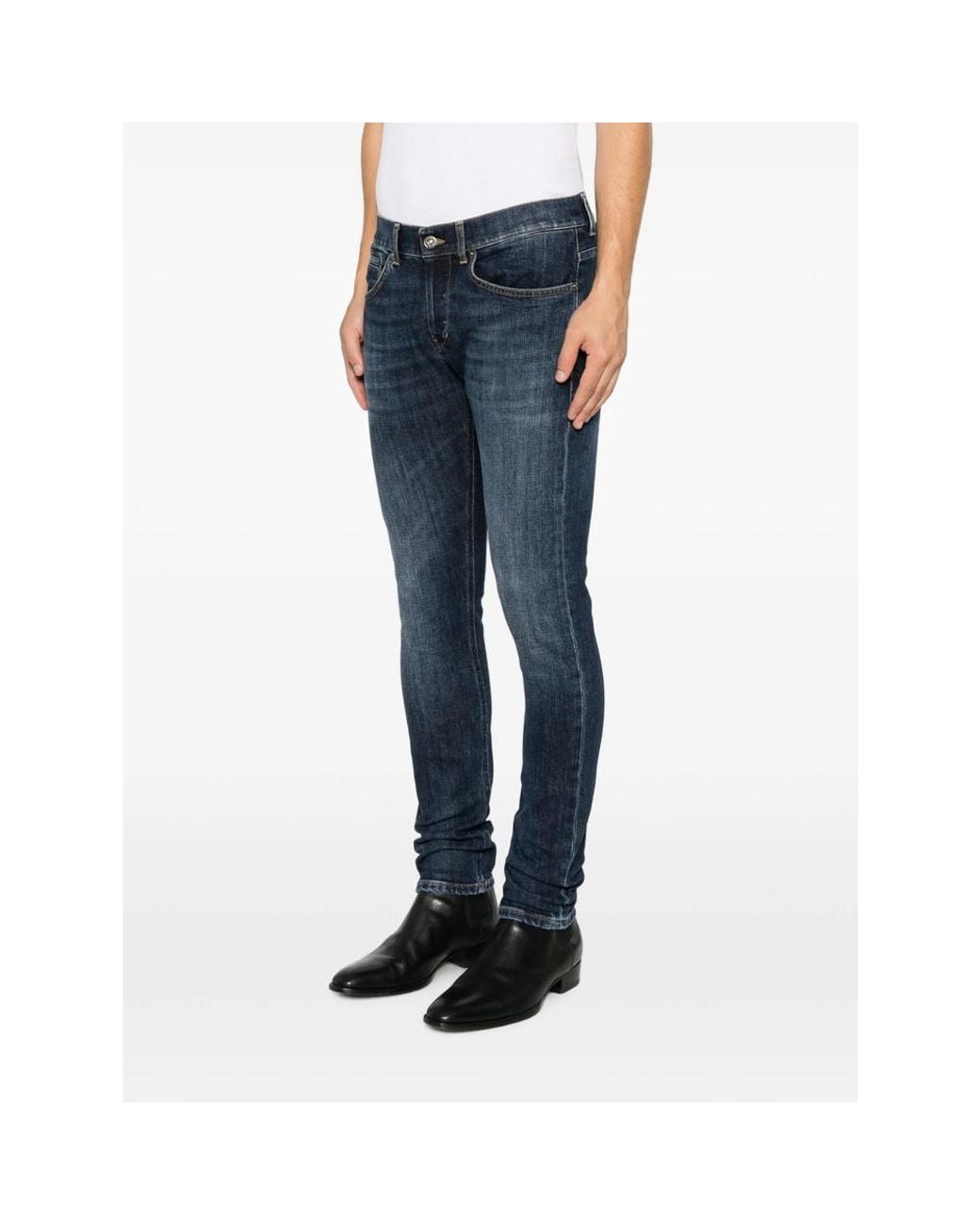 Dondup Blue Belt Loop Jeans for men