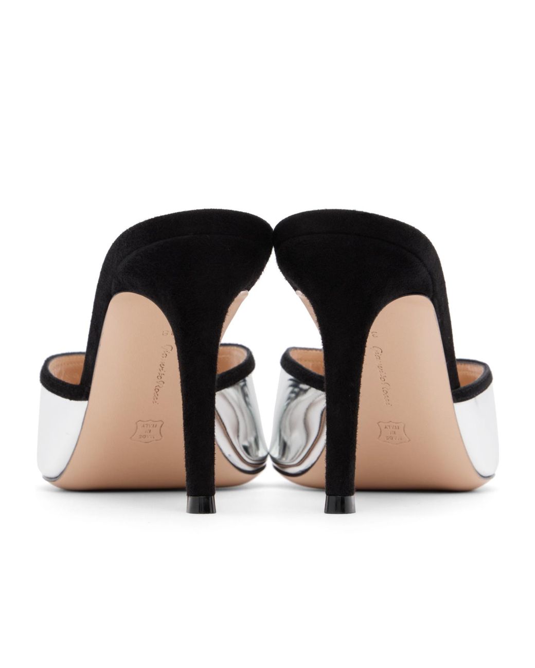 Gianvito Rossi White Confetti Mule Open-Toe High-Heeled Sandals