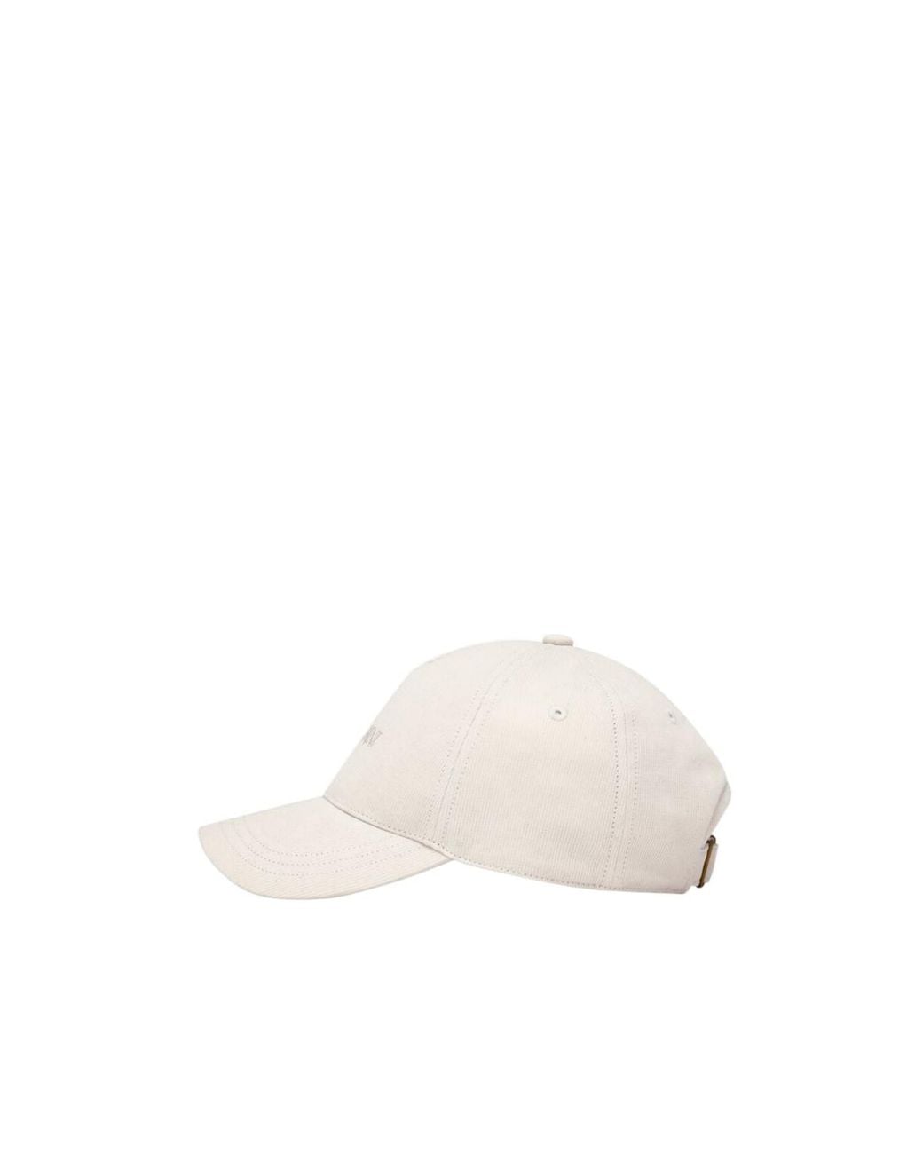 Saint Laurent White Logo Embroidered Corduroy Baseball Cap