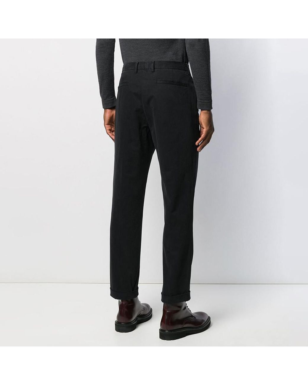 Zegna Black Belt-Loop Casual Pants for men
