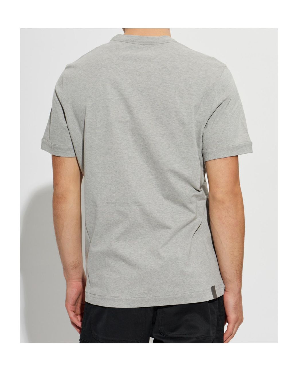 Moncler Gray Logo Patch Crew-Neck T-Shirt for men