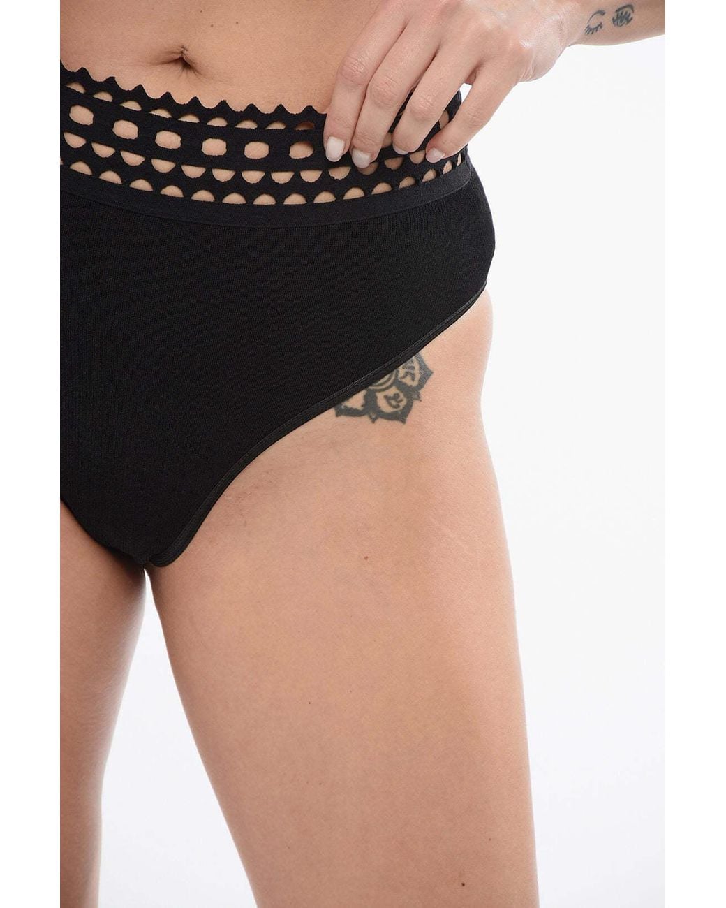 Alaïa Black Vienne Openwork Briefs