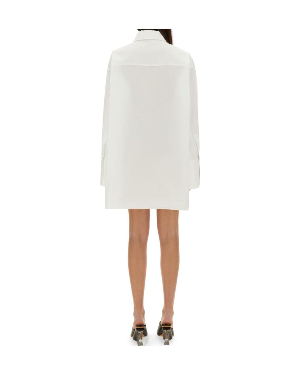 Off-White c/o Virgil Abloh White Button-Up Long-Sleeved Shirt Dress