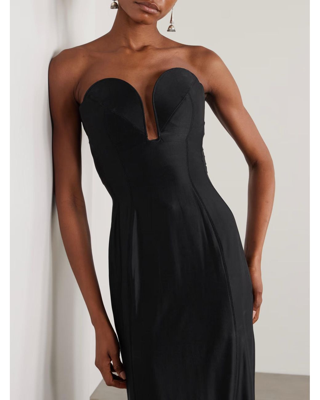 Rabanne Black Rabanne Strapless Cutout Maxi Dress