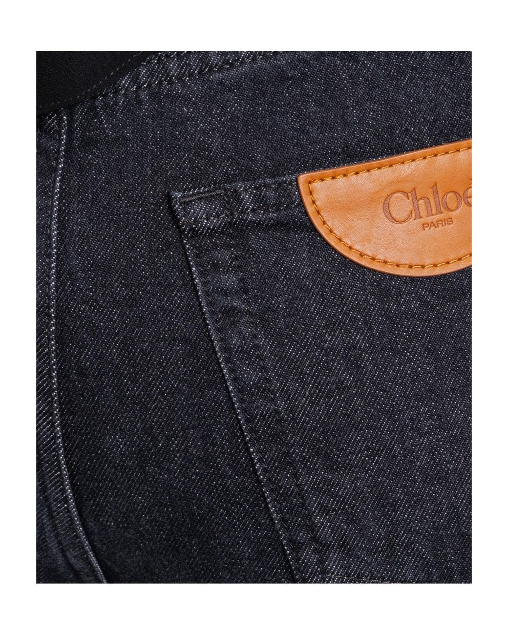 Chloé Black Chloé Logo Patch Wide-Leg Jeans