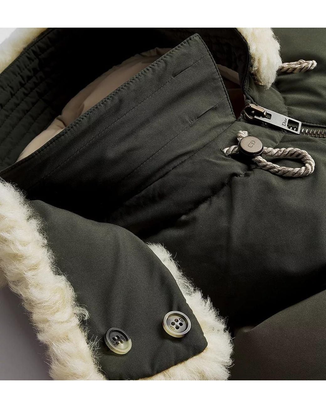 Dior Green Puffer Jacket With Cape for men