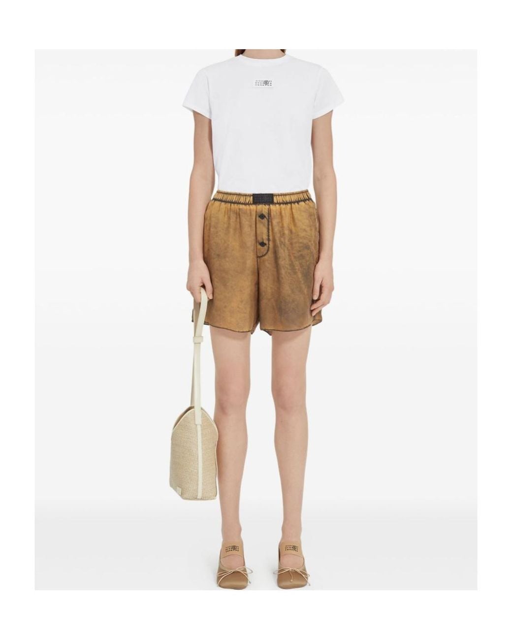 MM6 by Maison Margiela White Short-Sleeve Crewneck T-Shirt