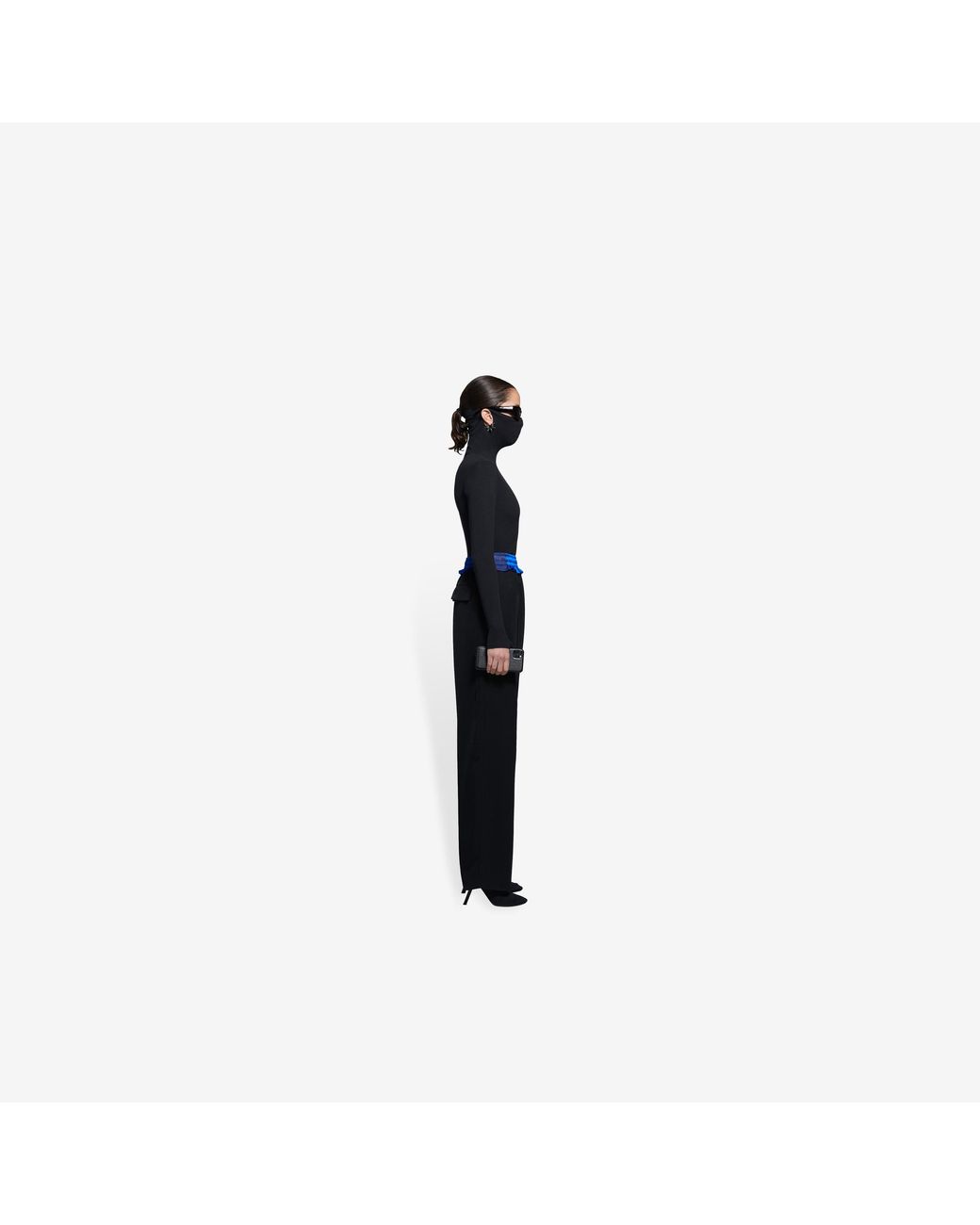 Balenciaga Black Contrast Waistband Tailored Track Pants