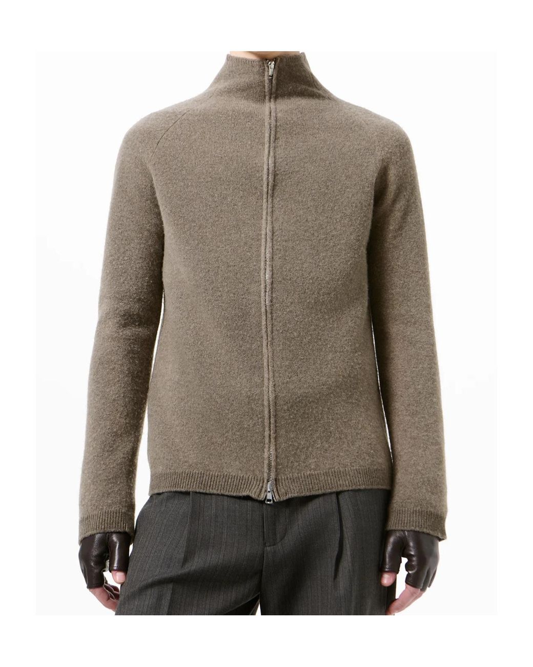 Our Legacy Green High Neck Zip Cardigan for men