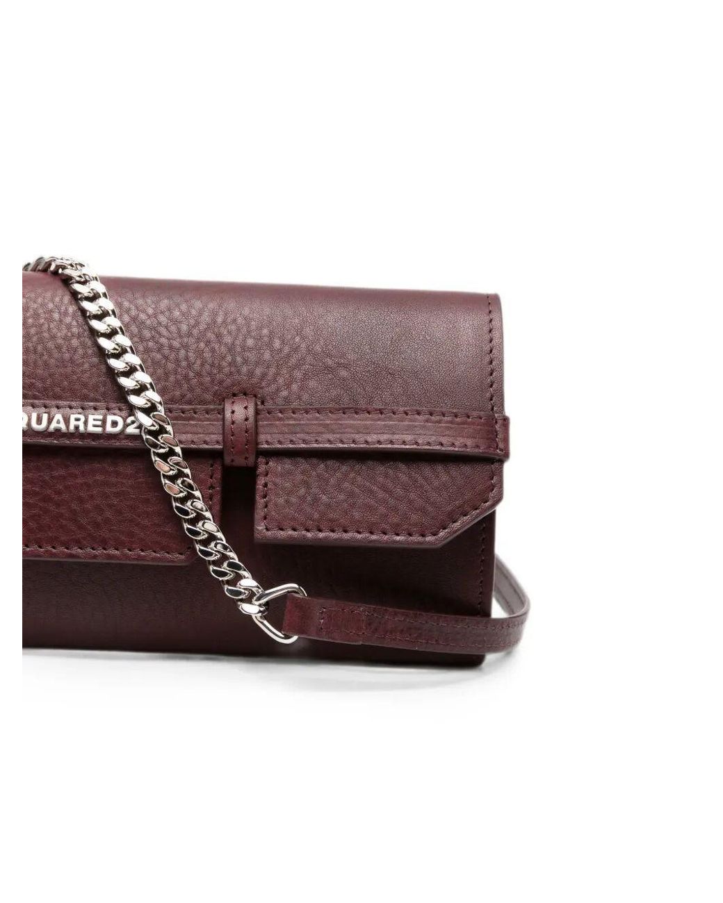 DSquared² Purple Twin Chain Clutch Bag