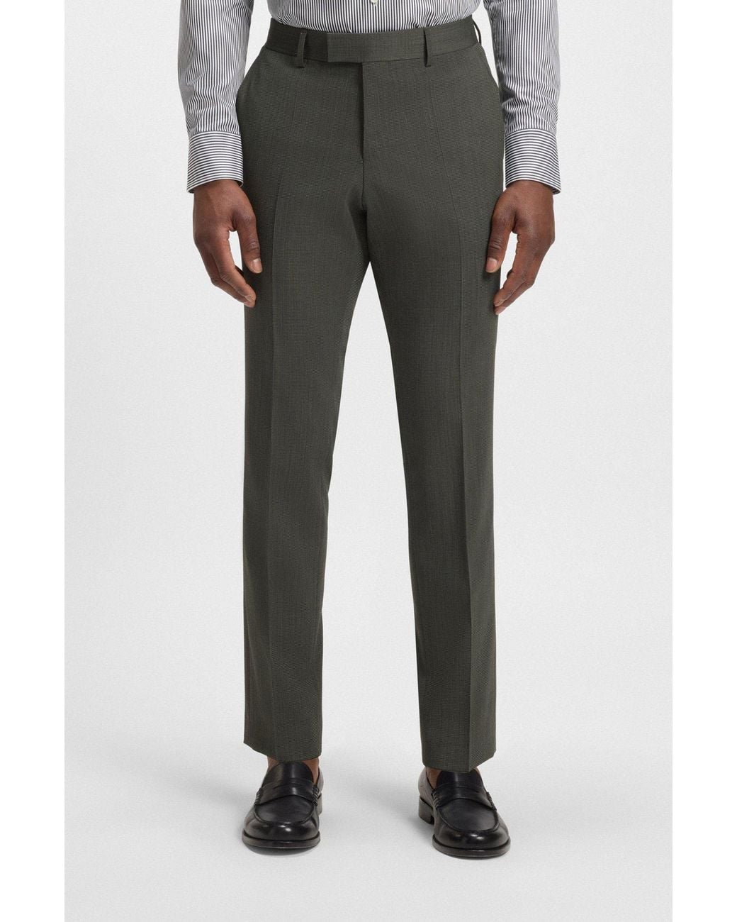 Boss Gray Single Breasted Suit for men