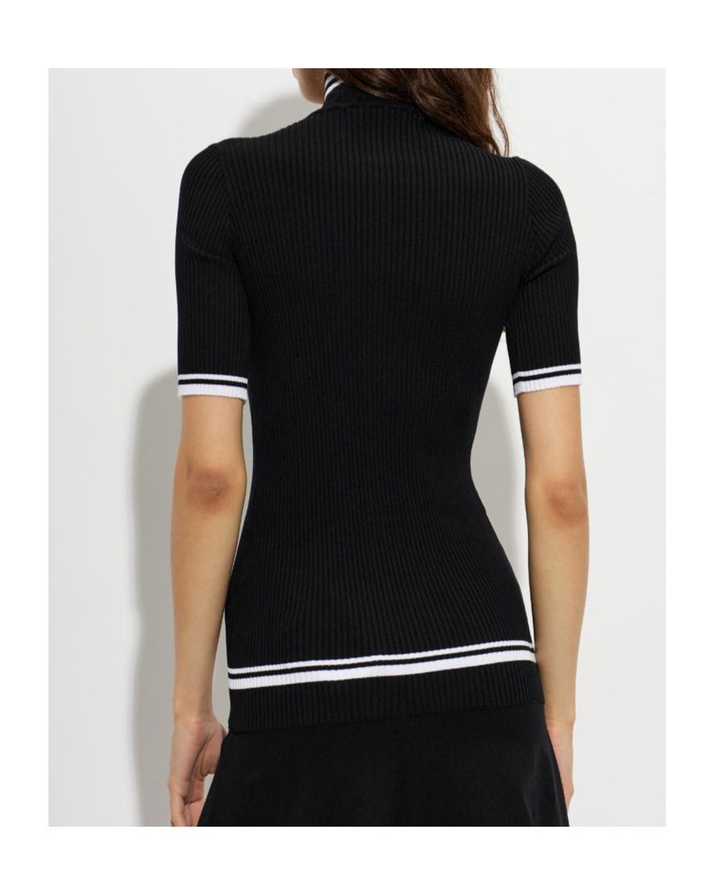 Off-White c/o Virgil Abloh Black Short-Sleeved High-Neck Knit Top
