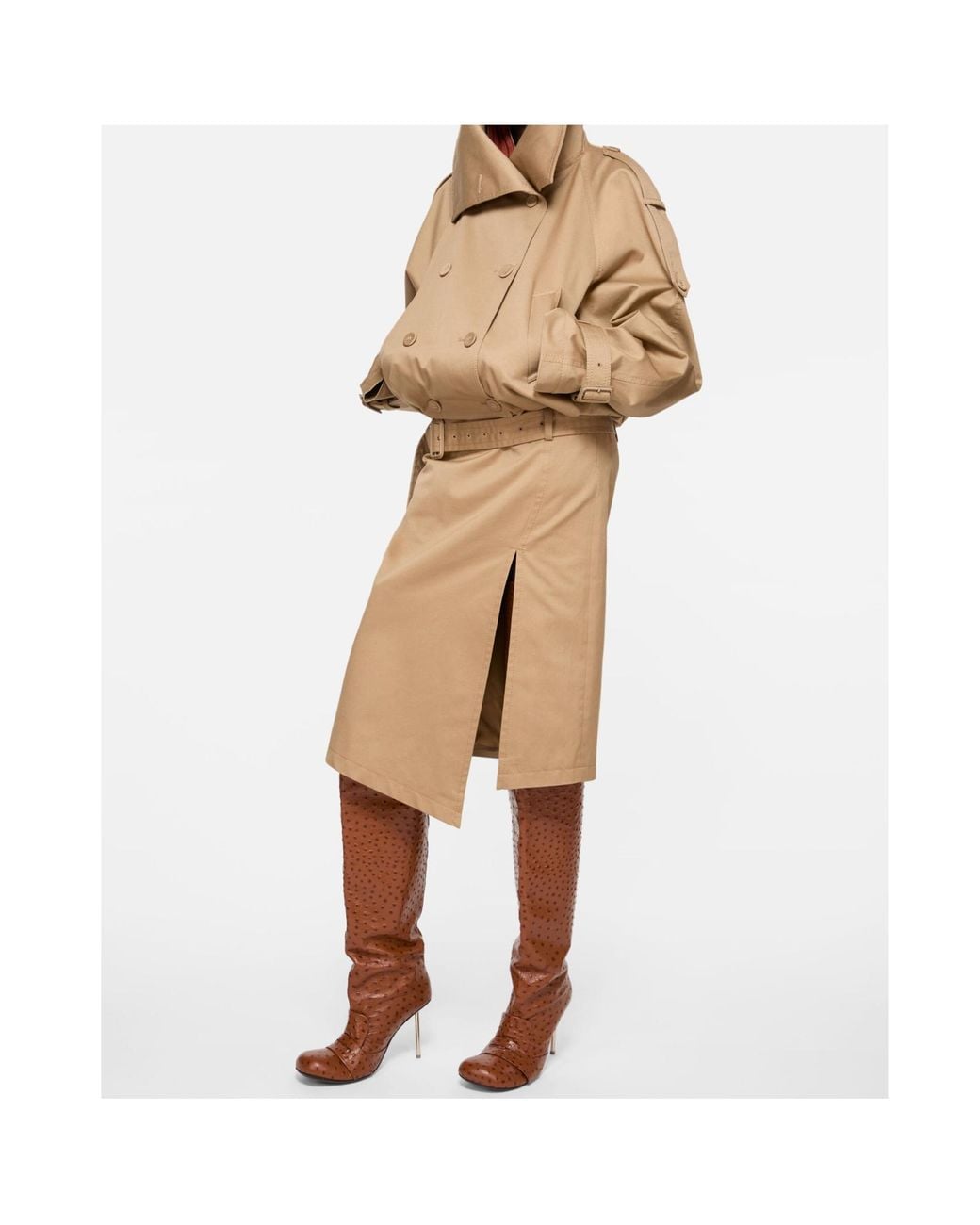 Acne Natural Belted Twill Skirt