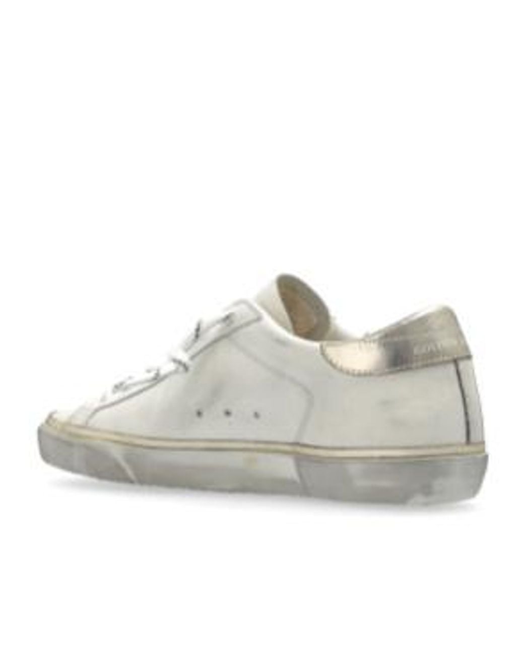 Golden Goose Deluxe Brand White Super-Star Distressed Leather Sneakers