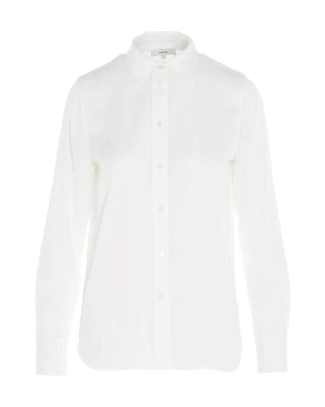 Vince White Slim Fitted Buttoned Blouse