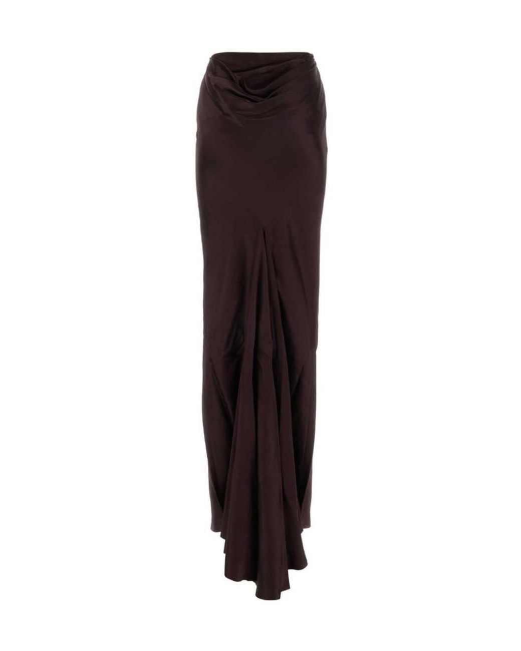 Ann Demeulemeester Purple Draped Satin Asymmetric Hem Skirt