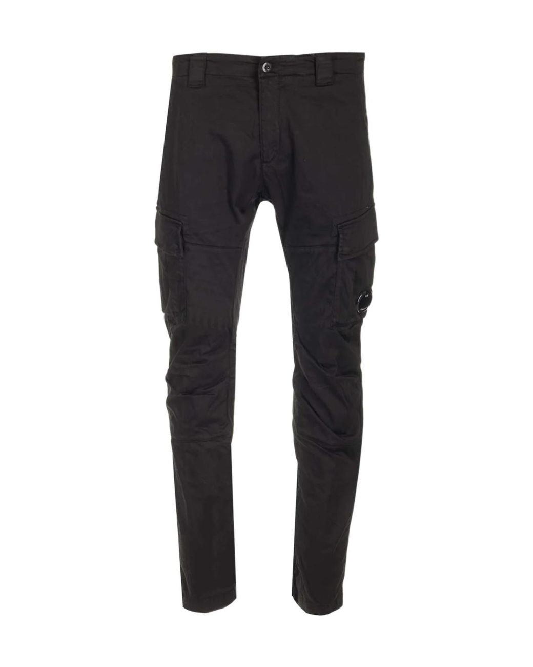 C P Company Black Stretch Lens Cargo Pants for men