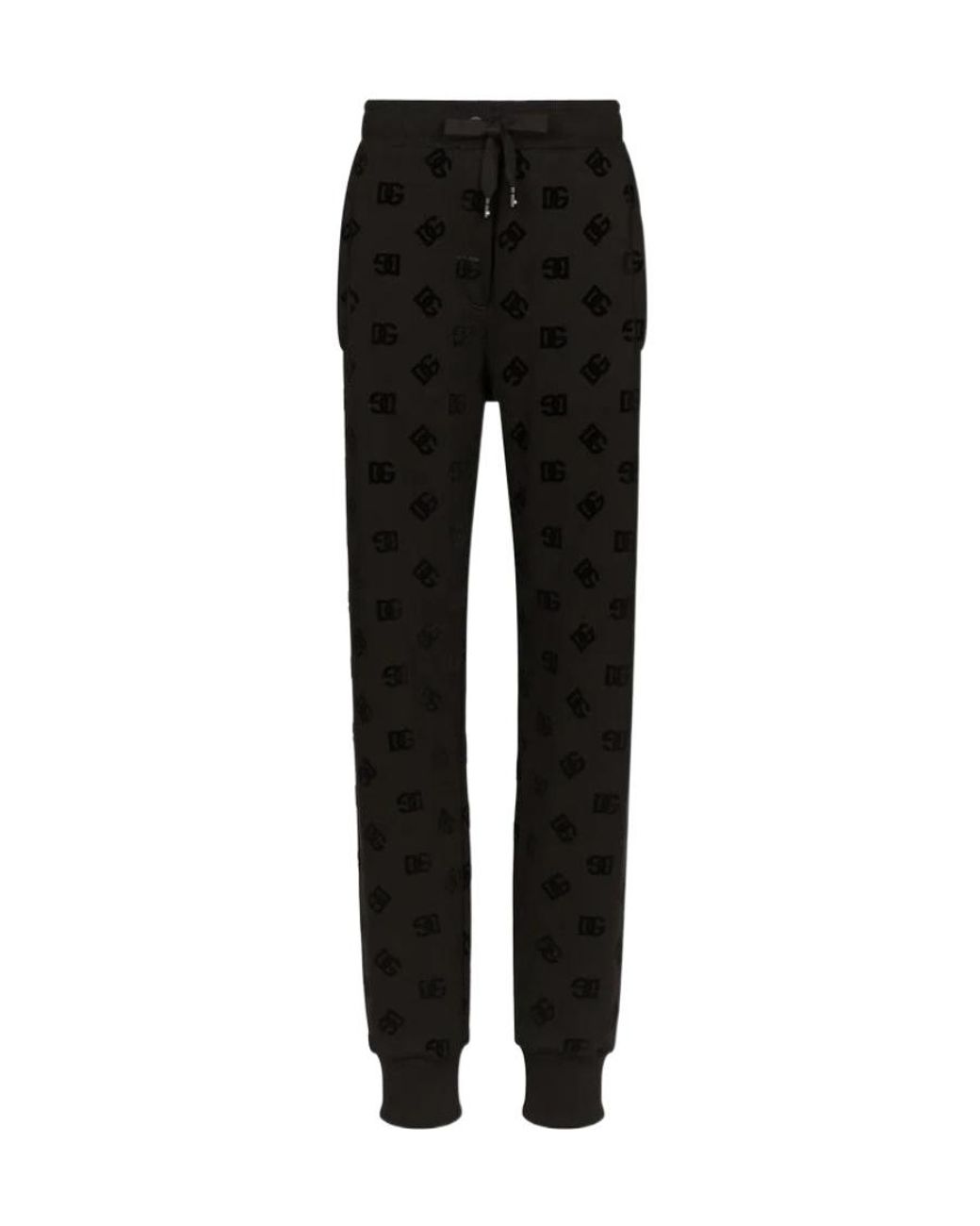 Dolce & Gabbana Black Monogram Jacquard Sweatpants