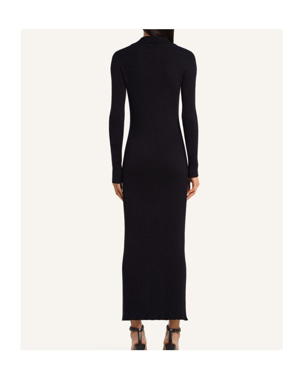 Courreges Black Button-Down Midi Dress