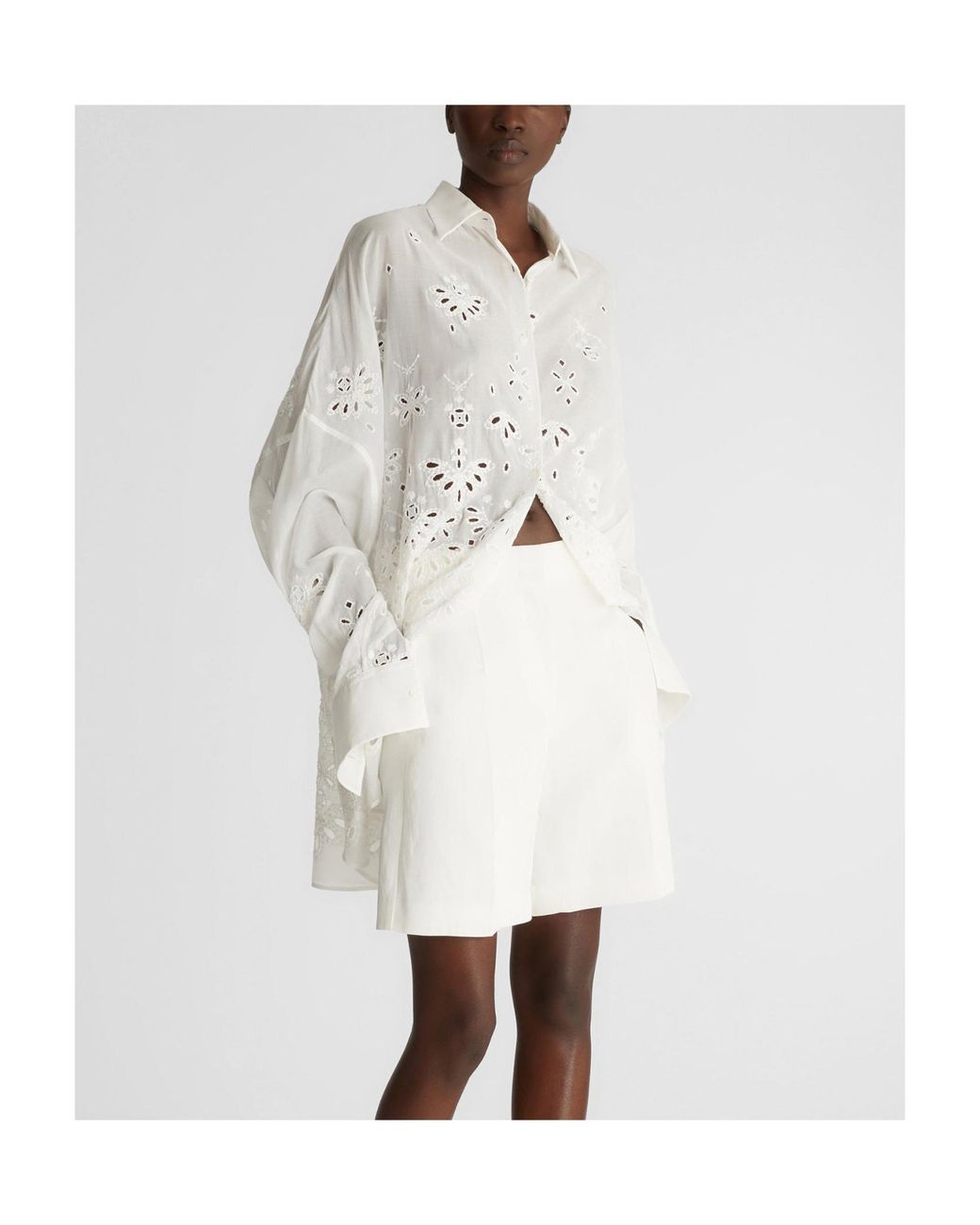 Ermanno Scervino White Broderie Anglaise Buttoned Shirt