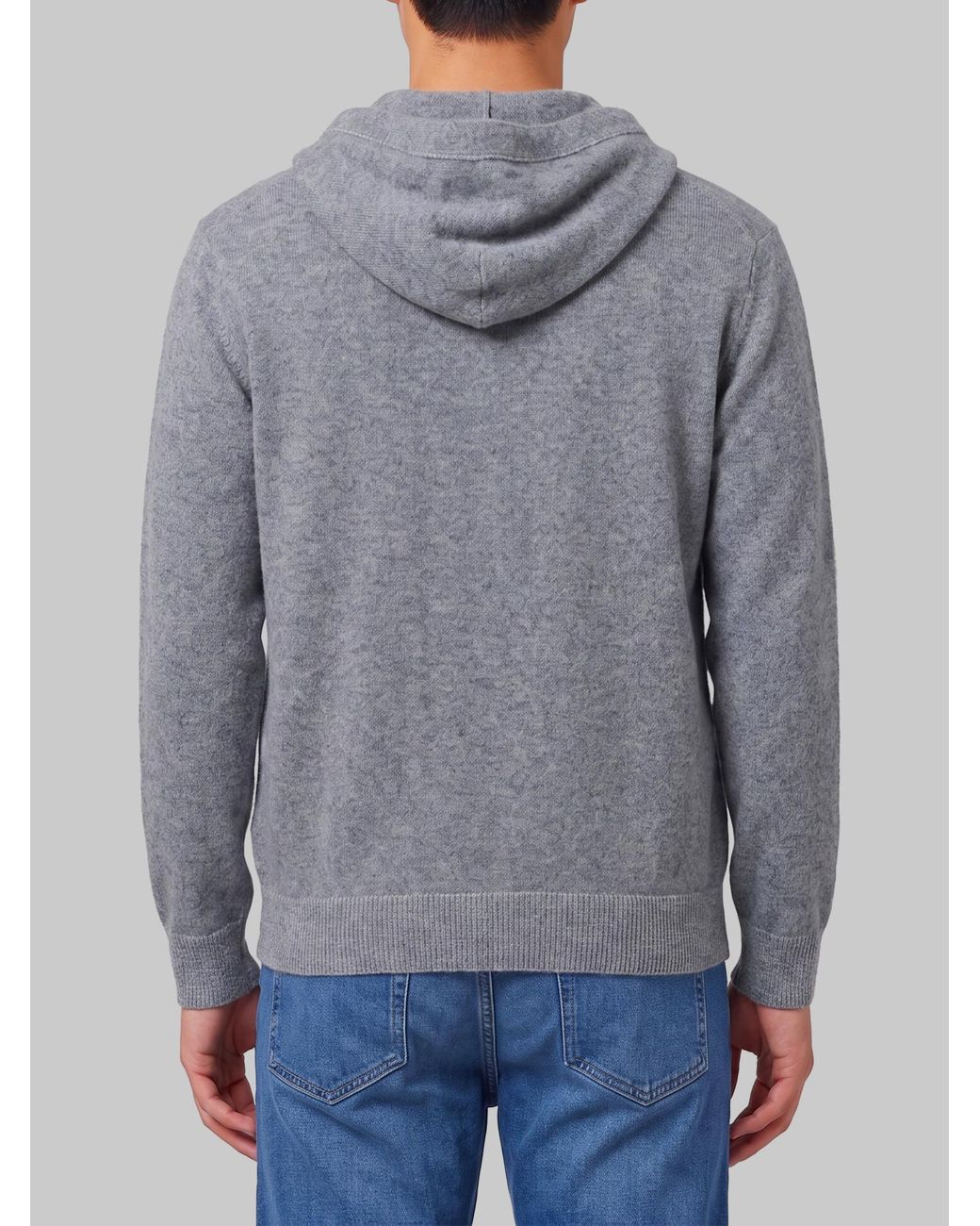Roberto Collina Gray Zip-Up Hooded Knit Cardigan for men