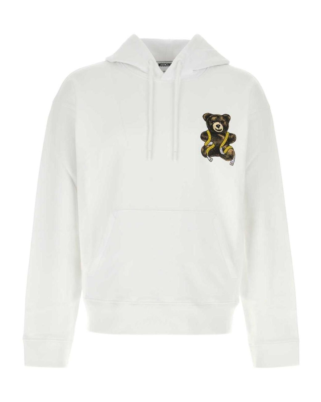 Moschino White Teddy Patch Hoodie for men