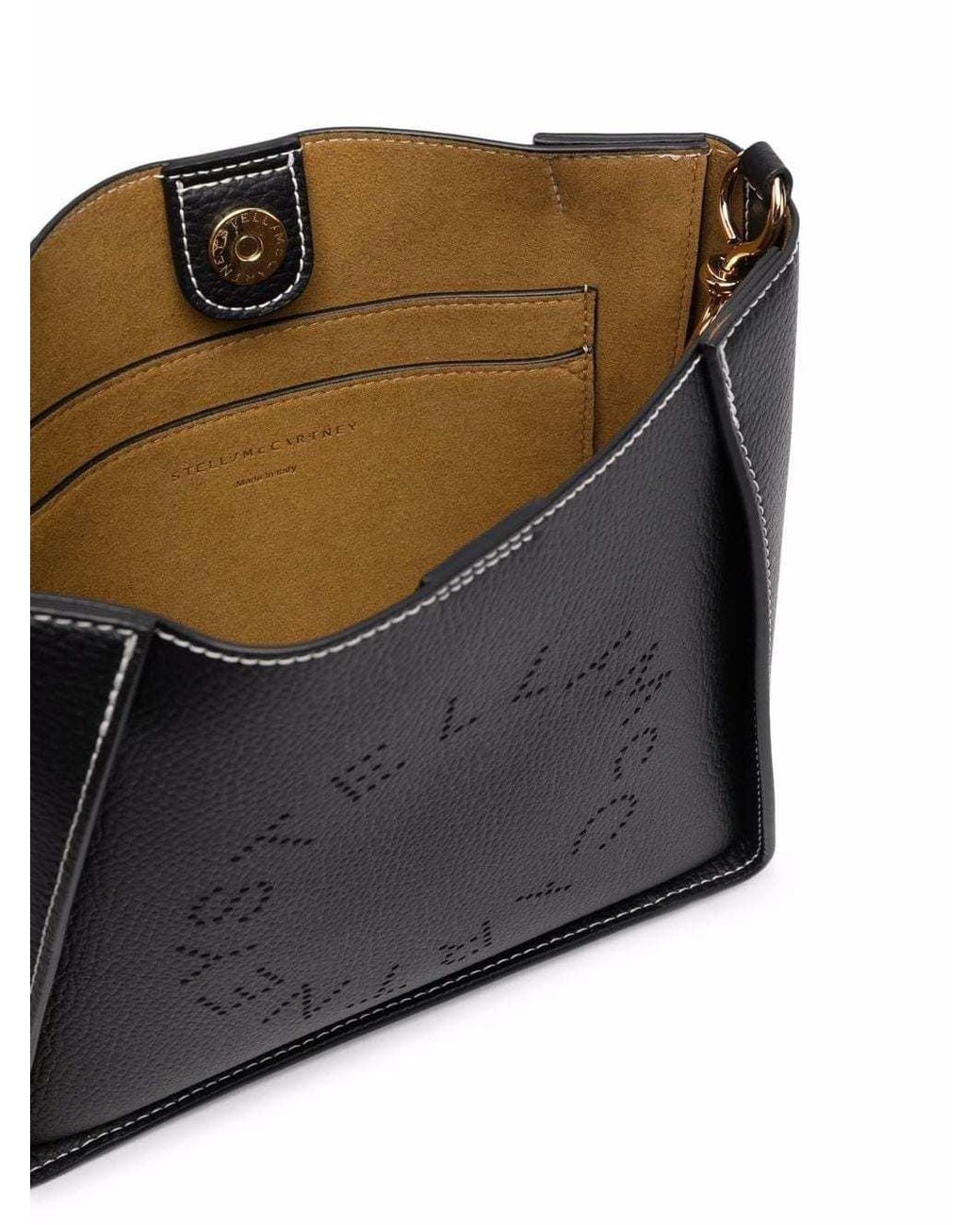 Stella McCartney Black Logo Perforated Crossbody Bag