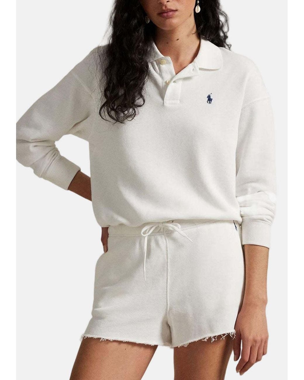 Polo Ralph Lauren White Logo Embroidered Polo Shirt