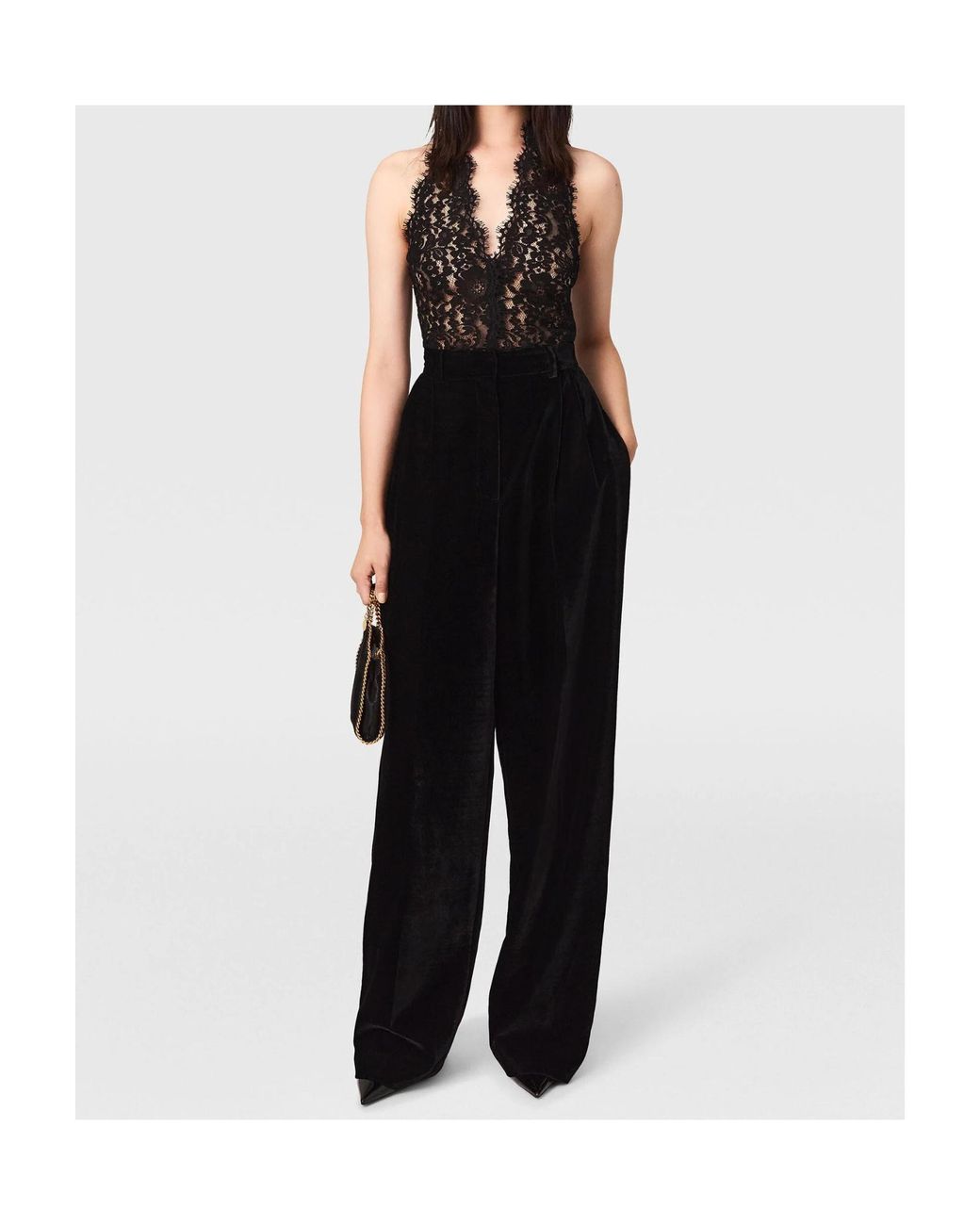 Stella McCartney Black Halterneck Lace Top
