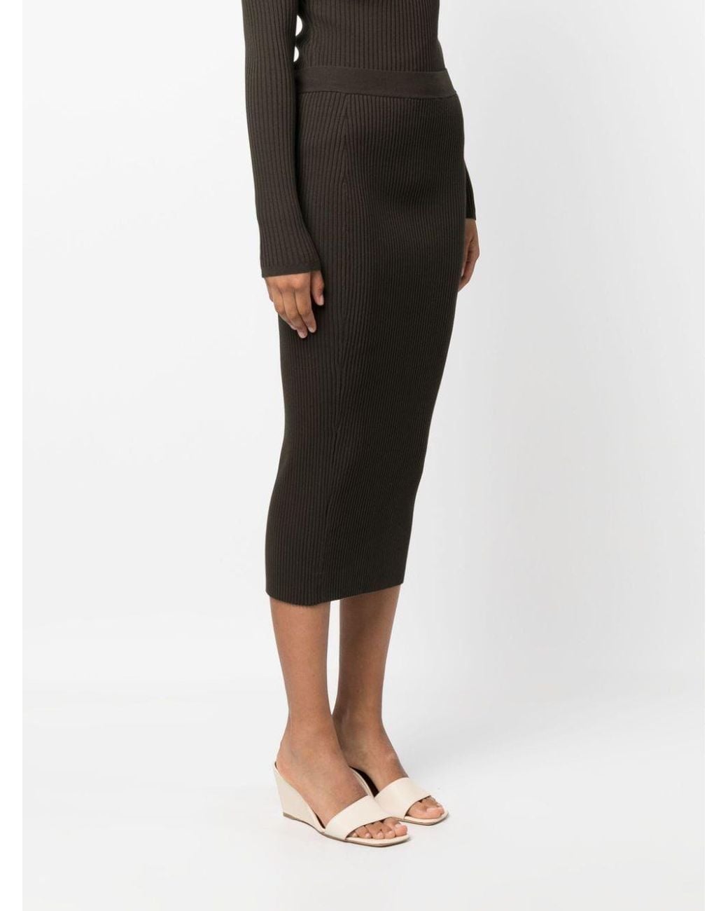 P.A.R.O.S.H. Black Ribbed Skirt