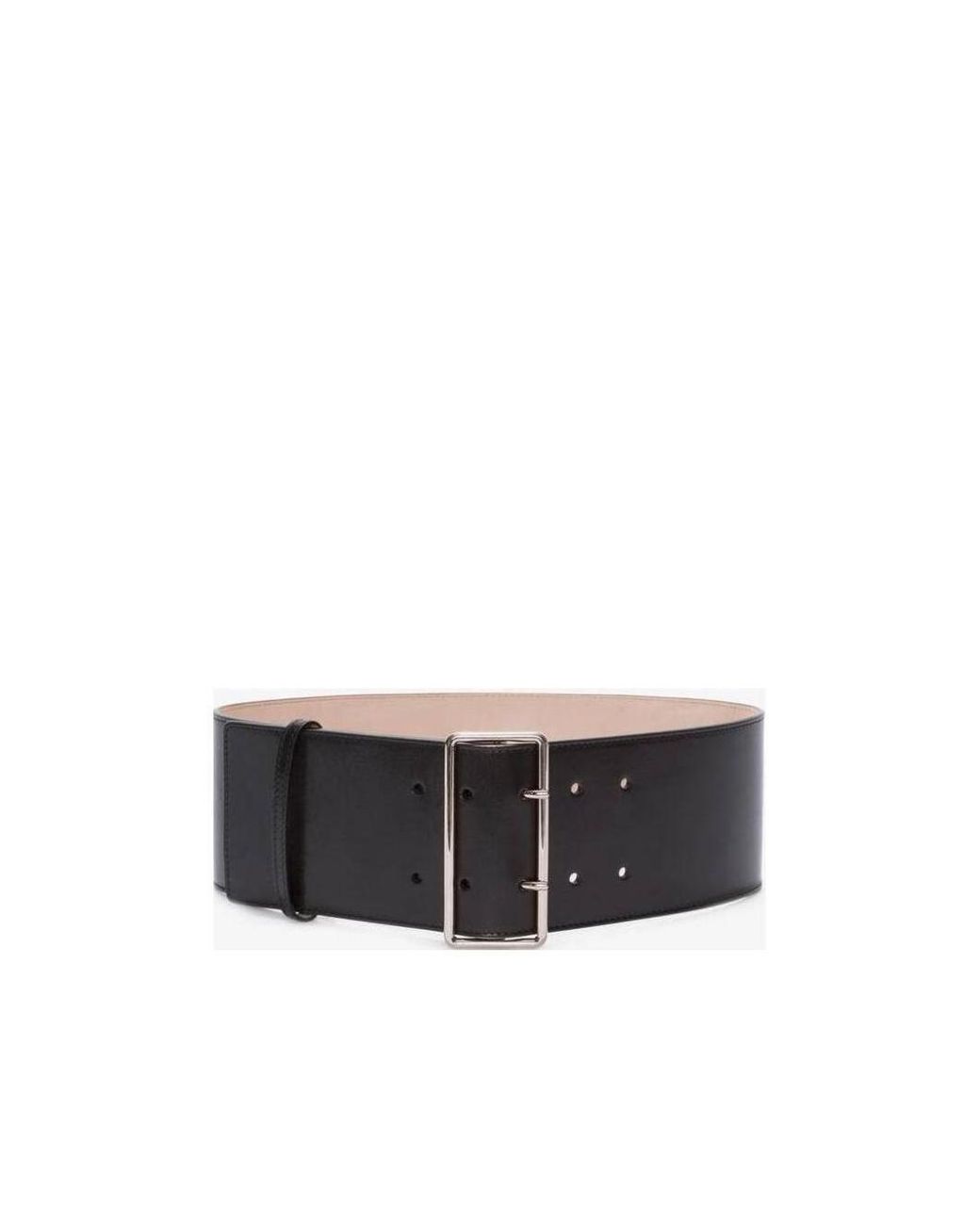 McQueen White Leather Waist Belt