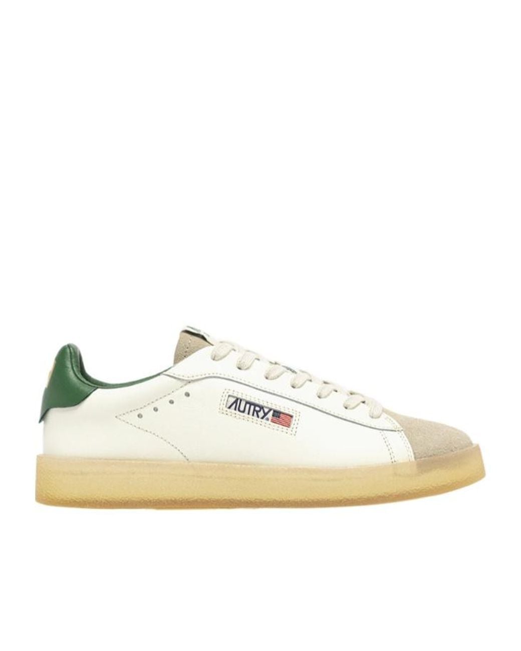 Autry White Dallas Lace-Up Sneakers for men
