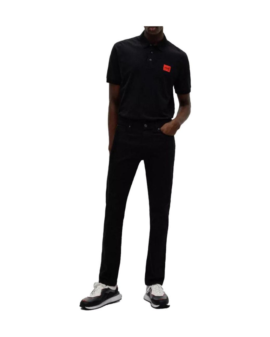 Boss Black Hugo Logo Patch Short-Sleeved Polo Shirt for men