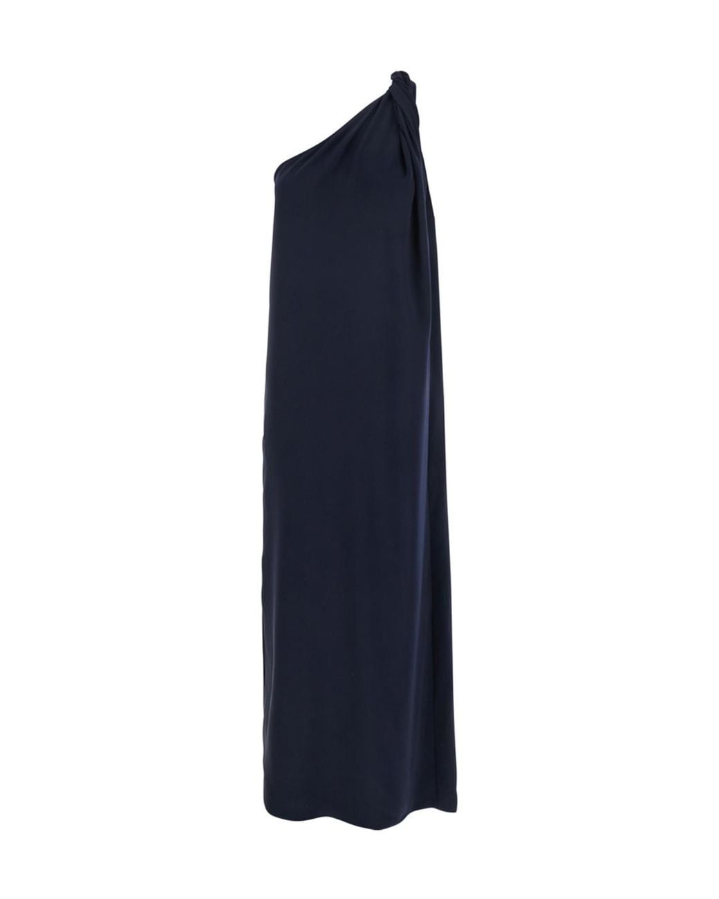 P.A.R.O.S.H. Blue One-Shoulder Dress With Twisted Neckline Detail